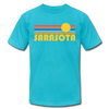 Sarasota, Florida T-Shirt - Retro Sunrise Unisex Sarasota T Shirt - turquoise