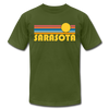 Sarasota, Florida T-Shirt - Retro Sunrise Unisex Sarasota T Shirt - olive