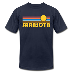 Sarasota, Florida T-Shirt - Retro Sunrise Unisex Sarasota T Shirt - navy