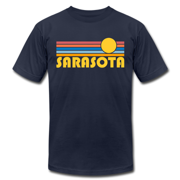 Sarasota, Florida T-Shirt - Retro Sunrise Unisex Sarasota T Shirt - navy