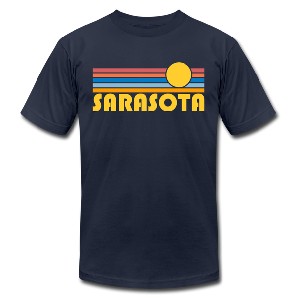 Sarasota, Florida T-Shirt - Retro Sunrise Unisex Sarasota T Shirt - navy