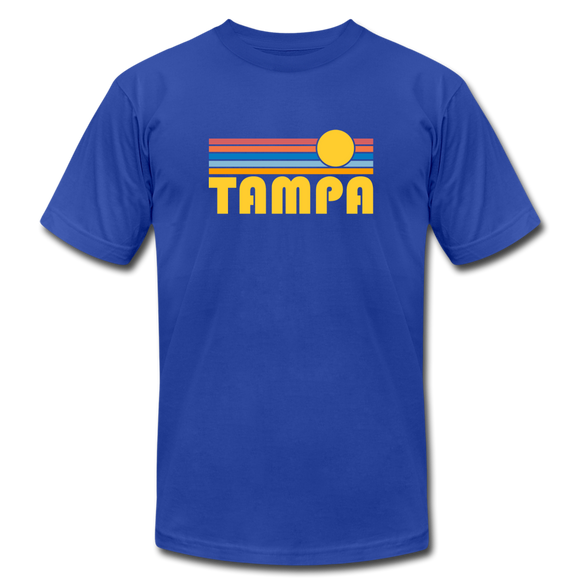 Tampa, Florida T-Shirt - Retro Sunrise Unisex Tampa T Shirt - royal blue