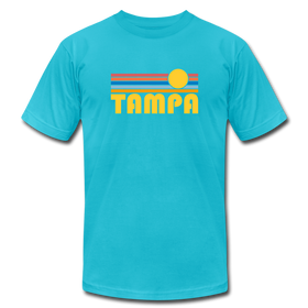 Tampa, Florida T-Shirt - Retro Sunrise Unisex Tampa T Shirt - turquoise