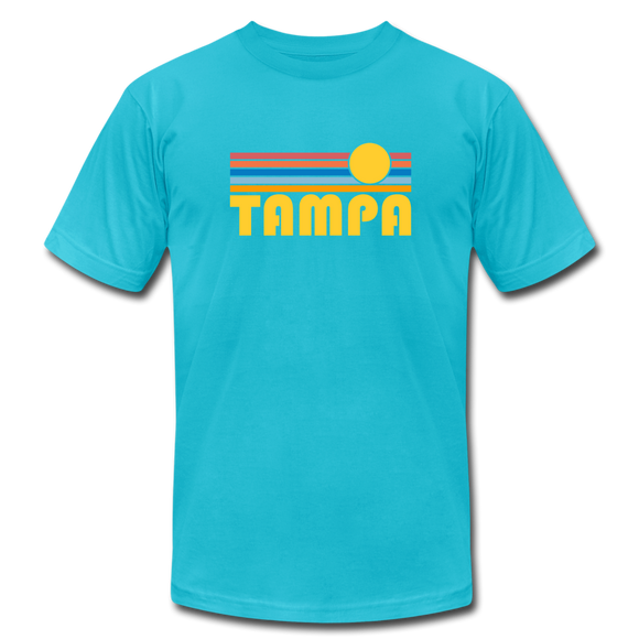 Tampa, Florida T-Shirt - Retro Sunrise Unisex Tampa T Shirt - turquoise