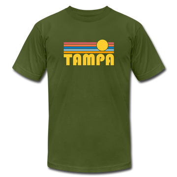 Tampa, Florida T-Shirt - Retro Sunrise Unisex Tampa T Shirt - olive