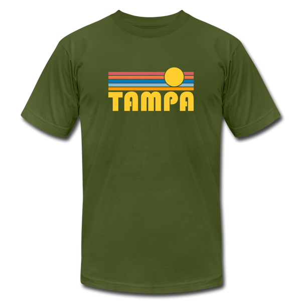 Tampa, Florida T-Shirt - Retro Sunrise Unisex Tampa T Shirt - olive