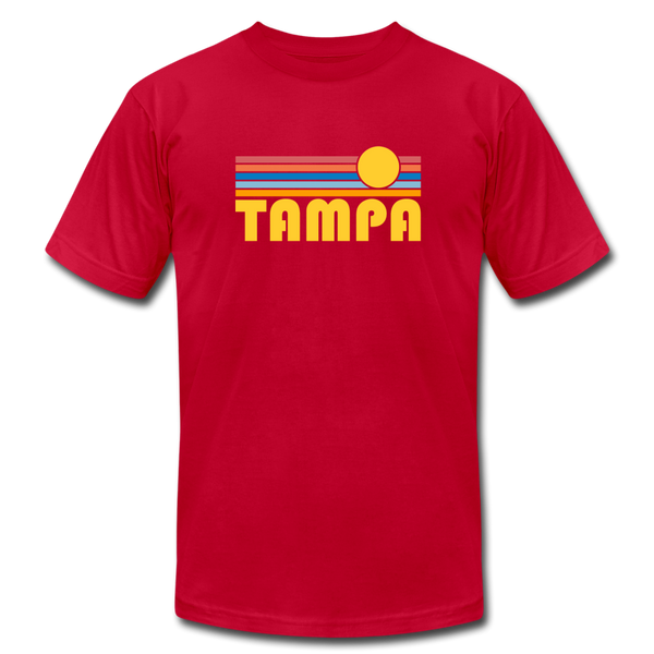 Tampa, Florida T-Shirt - Retro Sunrise Unisex Tampa T Shirt - red