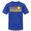 Telluride, Colorado T-Shirt - Retro Sunrise Unisex Telluride T Shirt - royal blue