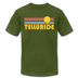 Telluride, Colorado T-Shirt - Retro Sunrise Unisex Telluride T Shirt - olive