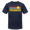 Telluride, Colorado T-Shirt - Retro Sunrise Unisex Telluride T Shirt - navy