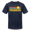 Telluride, Colorado T-Shirt - Retro Sunrise Unisex Telluride T Shirt - navy