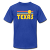 Texas T-Shirt - Retro Sunrise Unisex Texas T Shirt - royal blue