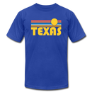 Texas T-Shirt - Retro Sunrise Unisex Texas T Shirt - royal blue