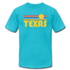 Texas T-Shirt - Retro Sunrise Unisex Texas T Shirt - turquoise