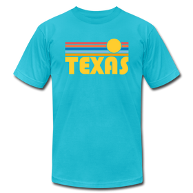 Texas T-Shirt - Retro Sunrise Unisex Texas T Shirt - turquoise