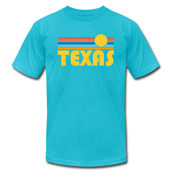 Texas T-Shirt - Retro Sunrise Unisex Texas T Shirt - turquoise