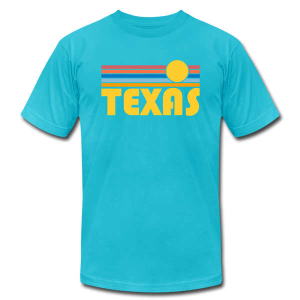Texas T-Shirt - Retro Sunrise Unisex Texas T Shirt - turquoise