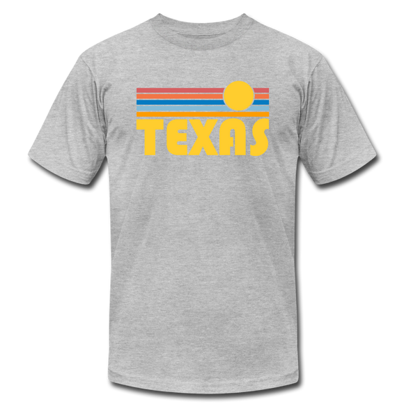 Texas T-Shirt - Retro Sunrise Unisex Texas T Shirt - heather gray