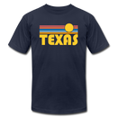 Texas T-Shirt - Retro Sunrise Unisex Texas T Shirt - navy