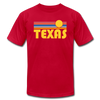 Texas T-Shirt - Retro Sunrise Unisex Texas T Shirt - red