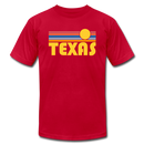 Texas T-Shirt - Retro Sunrise Unisex Texas T Shirt - red