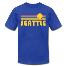 Seattle, Washington T-Shirt - Retro Sunrise Unisex Seattle T Shirt - royal blue
