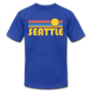 Seattle, Washington T-Shirt - Retro Sunrise Unisex Seattle T Shirt - royal blue