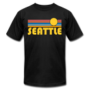 Seattle, Washington T-Shirt - Retro Sunrise Unisex Seattle T Shirt - black
