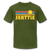 Seattle, Washington T-Shirt - Retro Sunrise Unisex Seattle T Shirt - olive