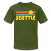 Seattle, Washington T-Shirt - Retro Sunrise Unisex Seattle T Shirt - olive