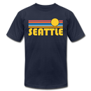 Seattle, Washington T-Shirt - Retro Sunrise Unisex Seattle T Shirt - navy