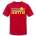 Seattle, Washington T-Shirt - Retro Sunrise Unisex Seattle T Shirt - red
