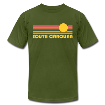South Carolina T-Shirt - Retro Sunrise Unisex South Carolina T Shirt - olive