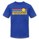 Wisconsin T-Shirt - Retro Sunrise Unisex Wisconsin T Shirt - royal blue