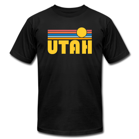 Utah T-Shirt - Retro Sunrise Unisex Utah T Shirt - black