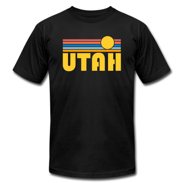 Utah T-Shirt - Retro Sunrise Unisex Utah T Shirt - black