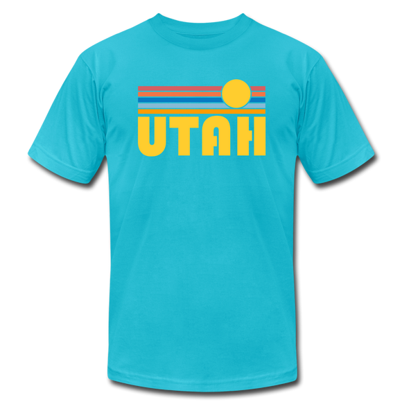 Utah T-Shirt - Retro Sunrise Unisex Utah T Shirt - turquoise