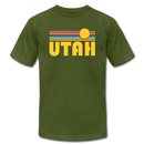 Utah T-Shirt - Retro Sunrise Unisex Utah T Shirt - olive