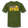 Utah T-Shirt - Retro Sunrise Unisex Utah T Shirt - olive