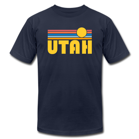 Utah T-Shirt - Retro Sunrise Unisex Utah T Shirt - navy