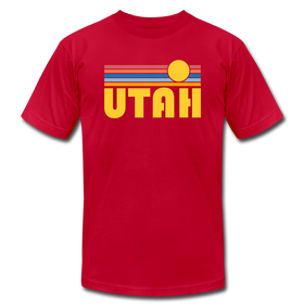Utah T-Shirt - Retro Sunrise Unisex Utah T Shirt - red