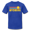 Wyoming T-Shirt - Retro Sunrise Unisex Wyoming T Shirt - royal blue