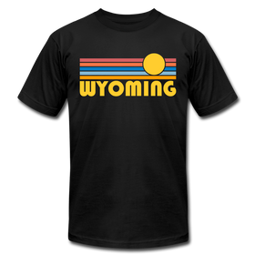 Wyoming T-Shirt - Retro Sunrise Unisex Wyoming T Shirt - black
