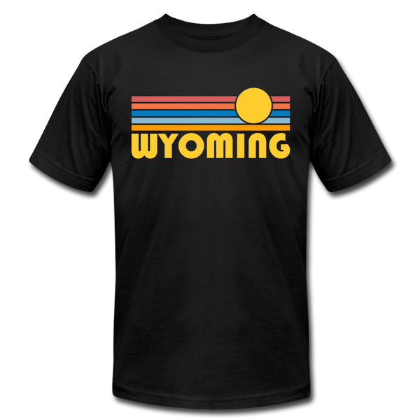 Wyoming T-Shirt - Retro Sunrise Unisex Wyoming T Shirt - black