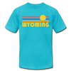 Wyoming T-Shirt - Retro Sunrise Unisex Wyoming T Shirt - turquoise