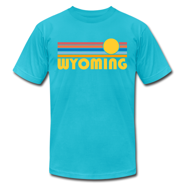 Wyoming T-Shirt - Retro Sunrise Unisex Wyoming T Shirt - turquoise