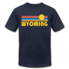 Wyoming T-Shirt - Retro Sunrise Unisex Wyoming T Shirt - navy