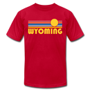Wyoming T-Shirt - Retro Sunrise Unisex Wyoming T Shirt - red