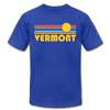 Vermont T-Shirt - Retro Sunrise Unisex Vermont T Shirt - royal blue