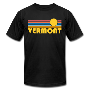 Vermont T-Shirt - Retro Sunrise Unisex Vermont T Shirt - black